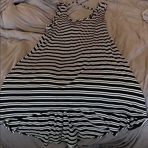 striped hi lo dress